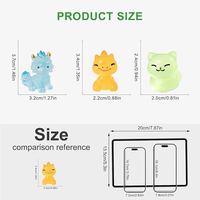 50 Pcs Glow in The Dark Mini Resin Animals,Mystery Blind Bags Bulk Assortment with Tiny Miniature Figurines for DIY Crafts,Fairy Garden Decor,Dollhouse Accessories,Party Supplies