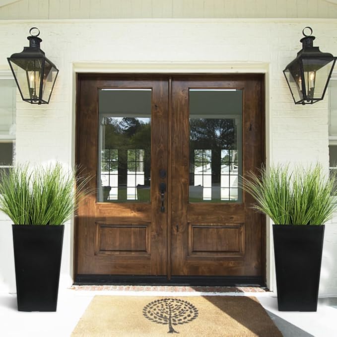 Melorca&Guilla Artificial Plants 6PCS 21.5“ Fake Tall Onion Grass,Faux Grass Plant,Artificial Greenery Shrubs Bushes for Garden Porch Window Box Shop Office Home Décor