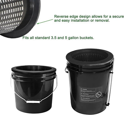 HG10MESHPOT 10-Inch Wide Lip Mesh Net Pots (2-Pack), 5 Gallon Bucket Lids for DWC Hydroponics, Perfect for Pitcher Plant Cultivation