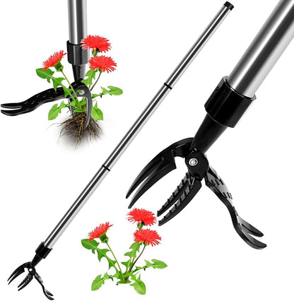ELECROW Stand Up Weeding Tools, Weed Puller Tool Stainless Steel Garden Weeder, Long Handle Weed Remover Tool