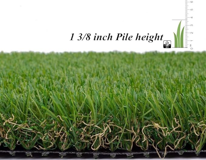 ALTRUISTIC Artificial Grass 12FTX91FT(1092 Square Feet), Realistic Fake Grass Deluxe Turf Synthetic Thick Lawn Pet Turf, 1 3/8” Height, Outdoor Decor, Customized