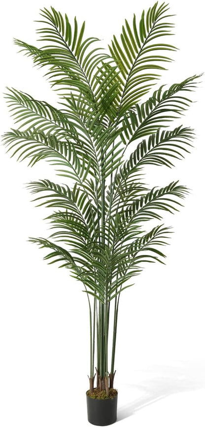 CAPHAUS 7FT Artificial Palm Tree Potted, Realistic Fake Palm Plant for Indoor & Outdoor, UV Resistant Low Maintenance Faux Tree for Home Office, Living Room, Covered Patio Decor