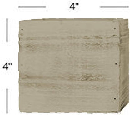 4" Square Rustic Wood Planters with Plastic Liner - Set of 2