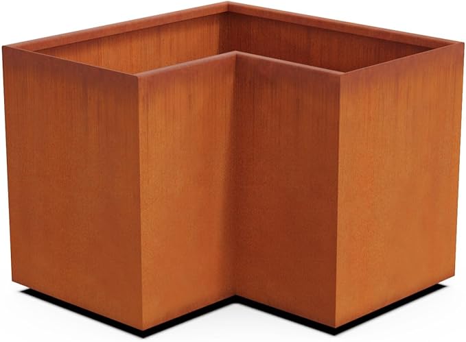 Plantercraft Large Rectangular Planters for Outdoor Plants - 30x18x24 Inch Corten Steel Planter | Extra Large Outdoor Planter Box for Patios & Gardens | Heavy Duty Metal Planter Rectangle