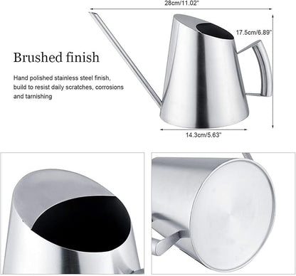 Stainless Steel Watering Can Elegant Practical 1.5L Silver for Indoor Outdoor Garden