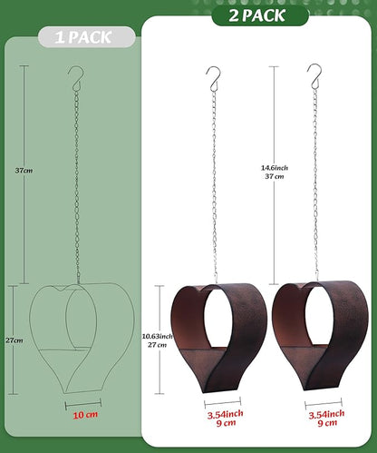 Metal Plant Hangers Indoor and Outdoor: Christmas Birthday Gifts for Women Mom Wife Garden Lovers - Heart Shape Hanging Planters Perfect for Window Wall Living Room Office Decor(2 Pack)