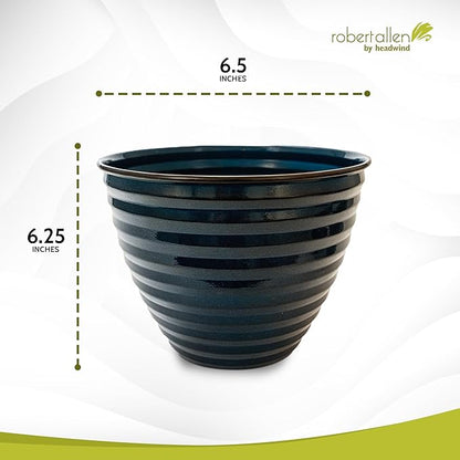 Headwind Avondale Collection Ironstone Decorative Planter - 6 Inch Midnight Sapphire Blue Finish, Lightweight, Durable, Rust-Resistant, Weatherproof, Indoor & Outdoor Use by Robert Allen