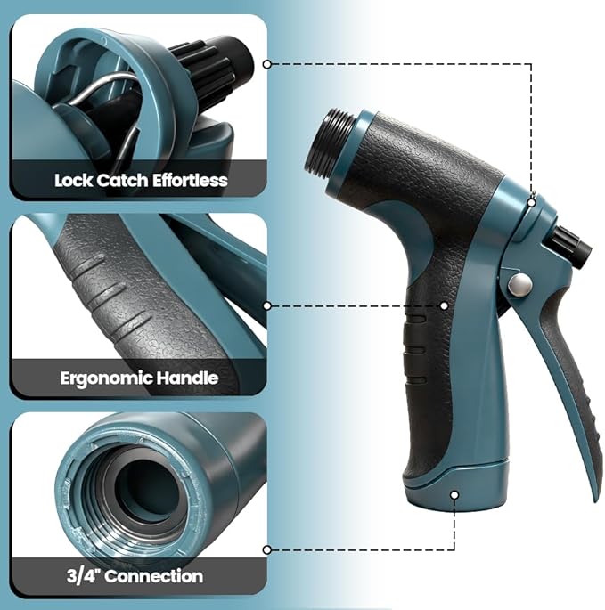 High Pressure Soap Sprayer for Garden Hose, Foam Gun Car Wash Sprayer with 3.5oz/100cc Plastic Soap Dispenser Bottle, Adjustable Nozzle for Gardening, Solar Panel Cleaning, Pet Showering (Blue)
