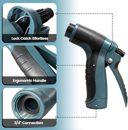 High Pressure Soap Sprayer for Garden Hose, Foam Gun Car Wash Sprayer with 3.5oz/100cc Plastic Soap Dispenser Bottle, Adjustable Nozzle for Gardening, Solar Panel Cleaning, Pet Showering (Blue)