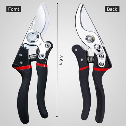 Garden Shears, Handheld Pruning Shears for Heavy Duty, Ergonomic Gardening Tools for Pruning Branches, Plants, Shrubs and Vines, Professional Sharp Garden Scissors (Classic Garden Shears)