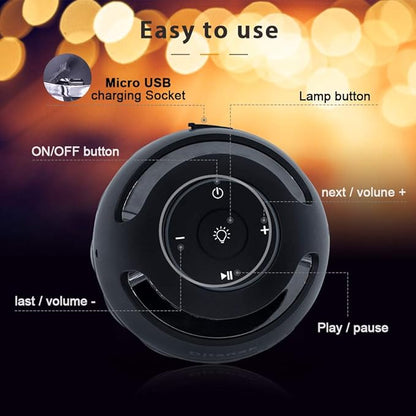 ANERIMST Unique Gifts for Men, Outdoor Bluetooth Speaker Waterproof Wireless with Torch LED Light, Birthday Gift for Boyfriend Him Dad, Cool for Garden, Patio, Outside (Black)