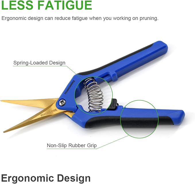 12 Packs Garden Pruning Shears with Curved Blades Trimming Scissors, Gardening Hand Pruning Snips Titanium Coated Precision Bonsai Pruning Shears, Convenient Flower Cutters(Blue)
