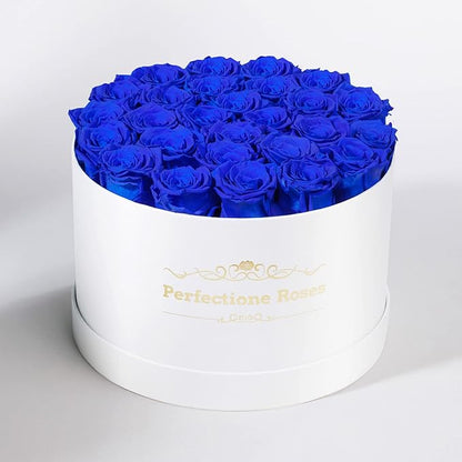 Perfectione Roses 27 Roses in a Box, Mothers Day Rose, Preserved Flowers for Her, Flowers for Delivery Birthday Gifts for Women (Royal Blue)
