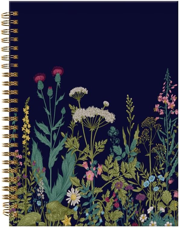 Spiral Journal Notebook,A5 Hardcover Lined Journals for Women Girl 6 x 8.3 in,120 Pages Thick Paper,Cute College Ruled Writing Notebook for Gifts Office Work School(Garden Flower)