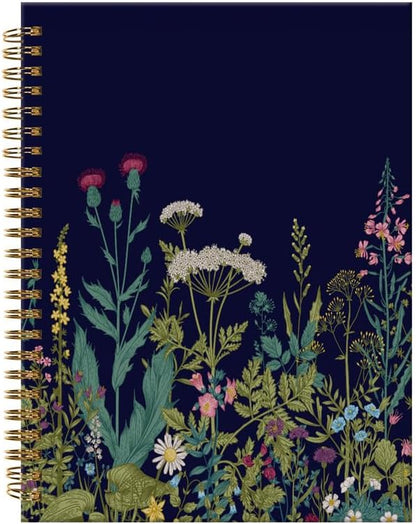 Spiral Journal Notebook,A5 Hardcover Lined Journals for Women Girl 6 x 8.3 in,120 Pages Thick Paper,Cute College Ruled Writing Notebook for Gifts Office Work School(Garden Flower)