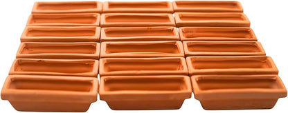 Mini Terracotta Pots – Small Clay Flower Pots for Succulents, Cactus, DIY Crafts, Fairy Garden, School Projects – Set of 18 (Long Pot, 2.1 Inch)