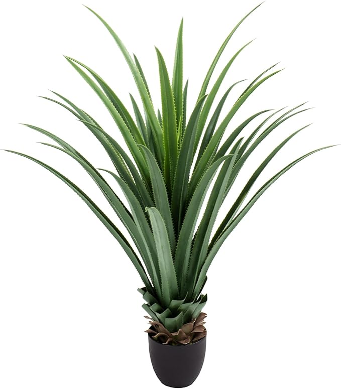 4ft Artificial Spiked Agave Plant, 48" Faux Agave Plants Indoor Small Floor Plant Perfect for Front Porch, Patio, Indoor Outdoor Home, Office Decor 1pcs
