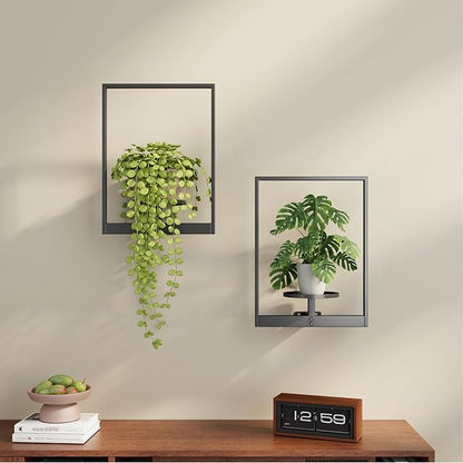 2 Pack Plant Stand Indoor Outdoor Hanging Planters for Indoor Plants Wall Plant Holder for Indoor Plants Plant Frames Wall Decor for Livingroom Bedroom Balcony Patio