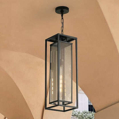 mirrea 24" Outdoor Pendant Lights for Front Porch Hanging Lamps for House Outside Lighting Fixture for Patio Exterior Chandelier for Entryway Ceiling Lanterns for Gazebo
