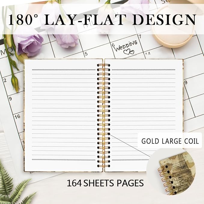 Classical Hydrangea Spiral Notebook, Vintage Mid Century Floral Journal Notebook, Hydrangea Flower Journaling Notebooks for Women, Retro Floral Office School Supplies Gifts, 5.5x8.3 Inch