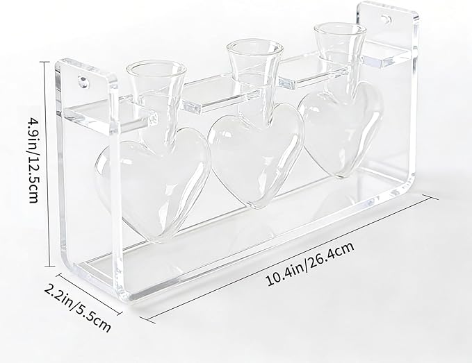 Clear Plant Propagation Station Plants Terrarium Planter Vase Birthday Gifts for Women Girl in Acrylic Stand Home Office Garden Decor
