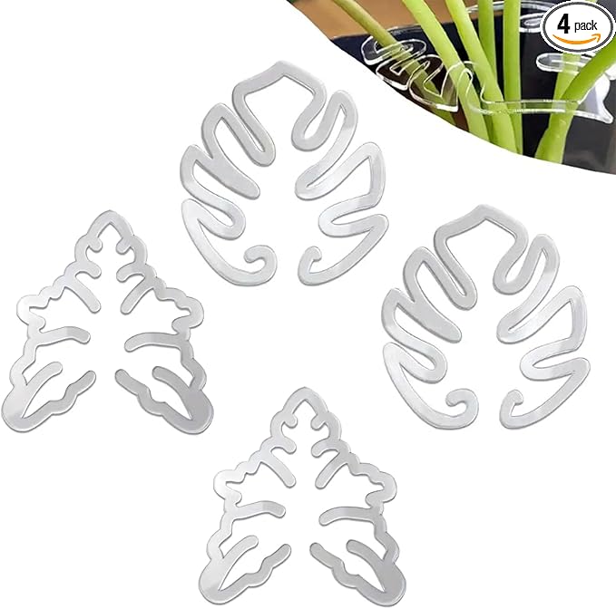 4 Pcs Turtle Shell Bamboo Clamp Set，Sturdy Turtle Shell Clamp Set for Garden Flower Stems，Plant Stem Holder Support Kit for Gardens，Bamboo Plant Stem Support for Gardeners or Home (2 Styles)