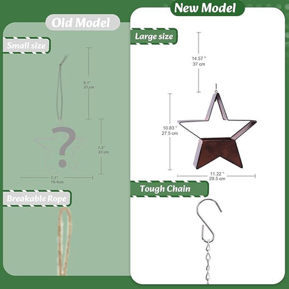 Metal Plant Hangers Indoor and Outdoor: Christmas Birthday Gifts for Women Mom Wife Garden Lovers - Star Shape Hanging Planters Perfect for Window Wall Living Room Office Decor(Rustic)