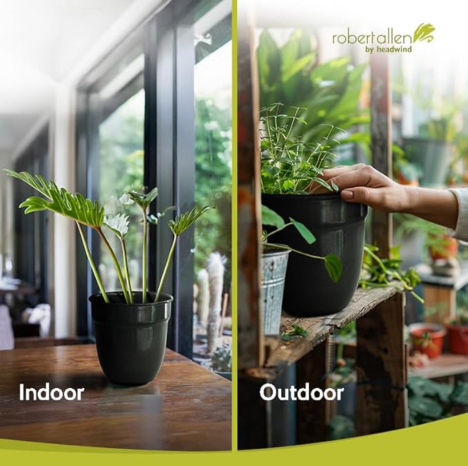 Headwind Glazed Ironstone Boutique Collection Plant Pot Indoor – Mini Venti 5 Inch – Graphite Color Flower Pots for Indoor Plants - Glazed Pots for Plants by Robert Allen