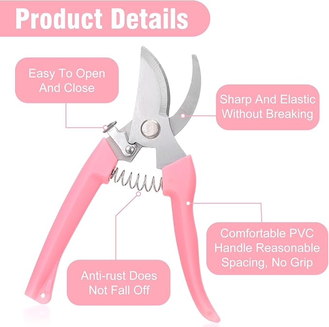 8 Pcs Garden Shears Pruning Scissors Clippers Sharp Hand Pruners for Gardening Tools Cutting Flowers Trimming Plants Bonsai Fruits Picking, 4 Bypass Blade and 4 Straight Blade