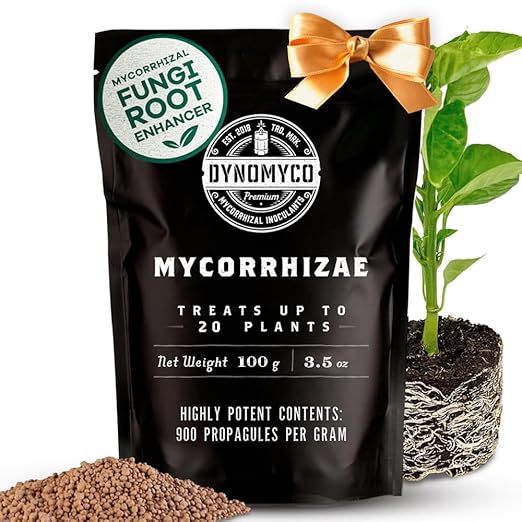 DYNOMYCO Granular Mycorrhizal Fungi Inoculant, 100g/3.5oz – Boosts Root Growth, Yields & Nutrient Uptake – 900 Propagules/g, Concentrated Granules, & OMRI Listed – Biofertilizer for Plant Growth