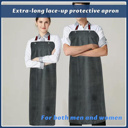 Thick Rubber Apron,Professional Waterproof Chemical Oil Resistant Aprons for Dishwashing,Dog Grooming,Butcher(1 pack)