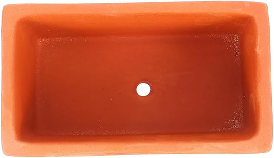 Gatuida Rectangular Terracotta Planter Small Clay Pot Succulent Flower Pot for Indoor Garden Windowsill Decoration with Natural Red Clay Finish