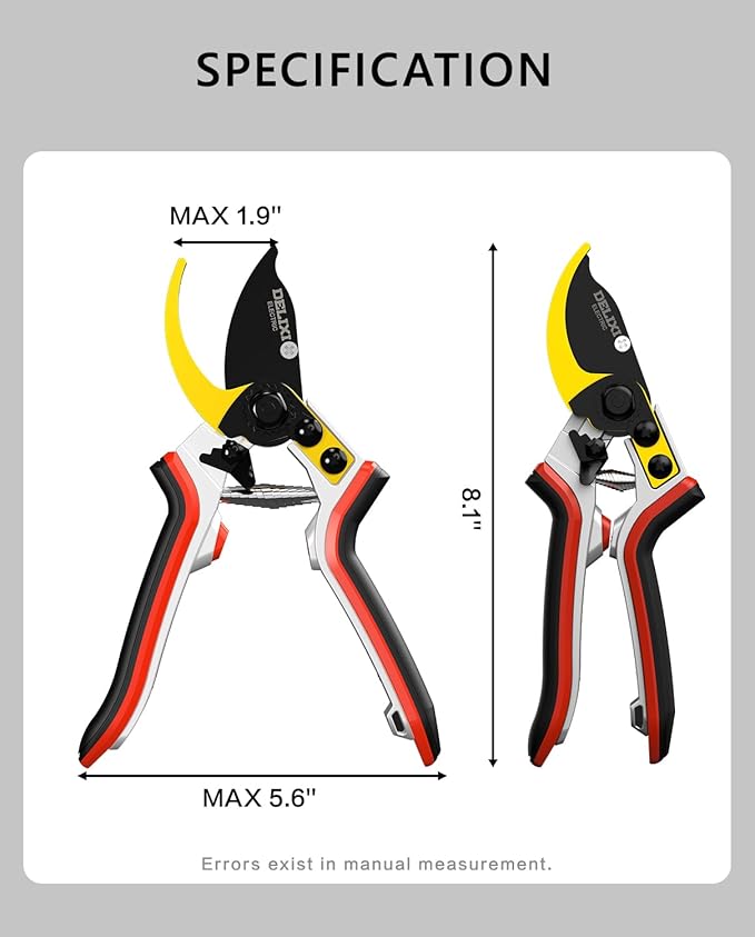 Pruning Shears for Gardening, Garden Scissors with Sharp Stainless Steel Blades, Heavy Duty Bypass Garden Clippers for Plants, Flowers, Branches[Ergonomic Handle][Safety Lock][Gift for Gardeners]