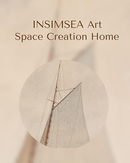 InSimSea Framed Canvas Wall Art of Large Coastal Sailboat - Classical Coastal Art Work, White Sailboat Sea Art Painting, Large Home Decor Artwork 24x36In