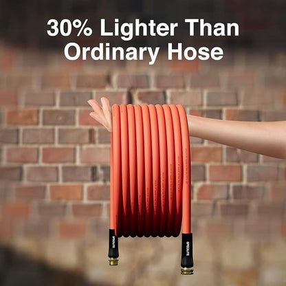 SPECILITE 3/4" Hot/Cold Garden Water Hose 200 ft, -50℉-190℉,Flexible & Lightweight With 3/4" Brass Fittings for Yard, Outdoor, Farm, Red