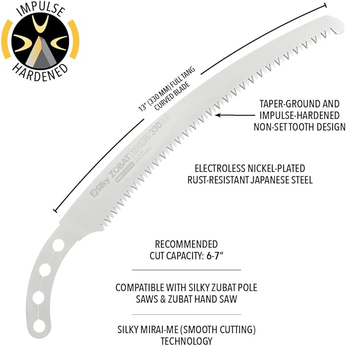 Silky Replacement Blade Only ZUBAT Arborist Professional 330mm XL Teeth (723-33)