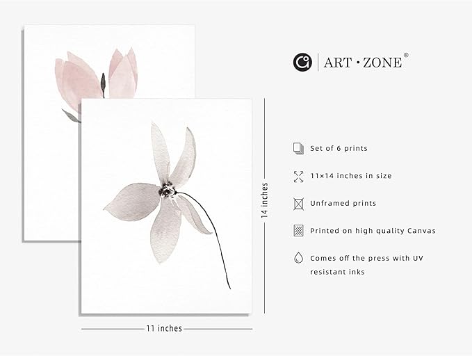 Botanical Prints for Wall Decor Poster 11x14 Canvas Prints Unframed Set of 6, Boho Wall Art Prints Plant Floral Minimalist Wall Art