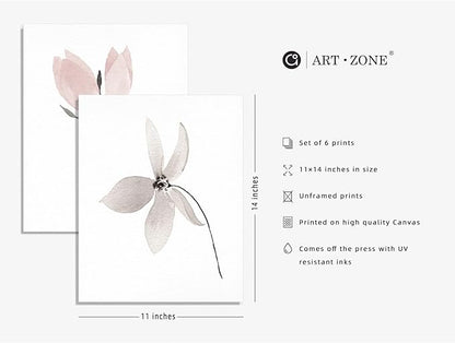 Botanical Prints for Wall Decor Poster 11x14 Canvas Prints Unframed Set of 6, Boho Wall Art Prints Plant Floral Minimalist Wall Art