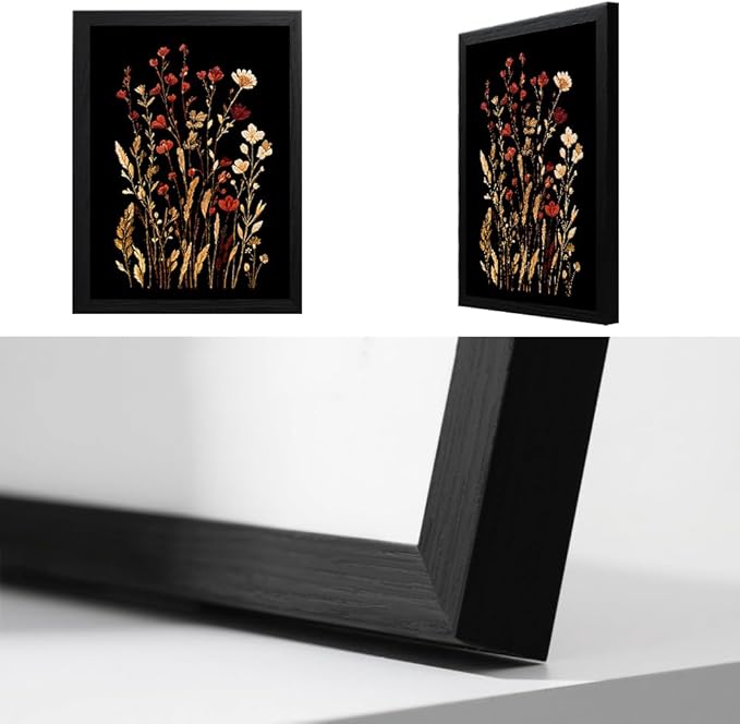 Bathroom Wall Art Decor Canvas Art Wall Decor Small Framed Wall Art Decor Pictures for Bathroom Bedroom Artwork for Walls Blooming in Dark Flowers Wall Decorations Hallway Over Bed Decor 8x12 Inchs