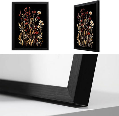 Framed Bathroom Wall Art Decor Canvas Art Wall Decor Framed Flower Wall Art Decor Pictures for Bathroom Bedroom Blooming in Dark Flowers Wall Decorations Hallway Over Bed Wall Art 16 x 20 Inchs