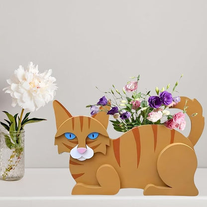 Orange Cat Planter Plant Pots,Cute Cat Flower Planter,Gifts for Pet Lovers,Unique Animal Plant Pots,Office,Indoor Outdoor Garden Decor