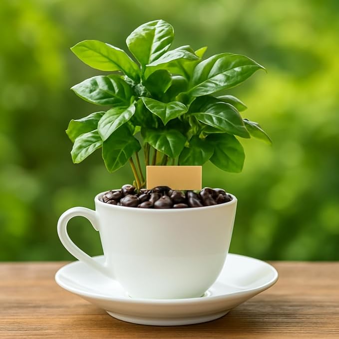 Live Arabica Coffee Plant in 6 Inch Pot| Suitable for Indoors or Patio | Tropical Houseplant for Beginners