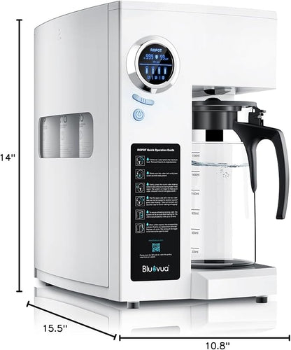 Bluevua RO100ROPOT-UV Reverse Osmosis System Countertop Water Filter - 6 Stage Purification with UV and Remineralization, Counter RO Filtration, Portable Water Purifier