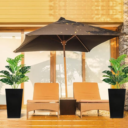 Melorca&Guilla Artificial Plants 2PCS 30“Large Fake Monstera Plants,Faux Tropical Palm Plant,Tall Artificial Tree Greenery Shrubs Bushes for Garden Porch Window Box Shop Office Home Décor