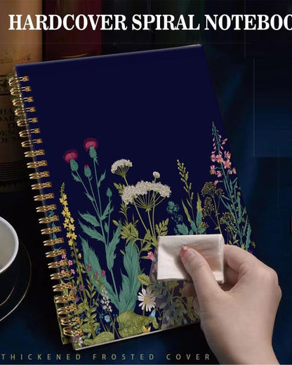 Spiral Journal Notebook,A5 Hardcover Lined Journals for Women Girl 6 x 8.3 in,120 Pages Thick Paper,Cute College Ruled Writing Notebook for Gifts Office Work School(Garden Flower)