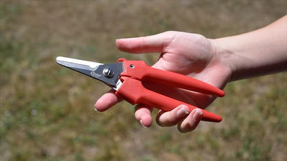 Clauss Spring-Action Stainless Steel Wire Cutters / Pruning Shears For Gardening, Red, 7.5’’ (33503)
