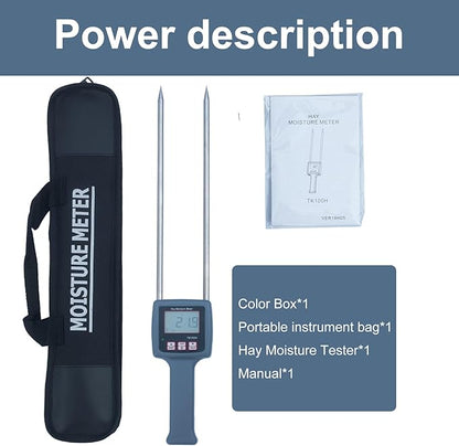TK100H Portable Hay Moisture Meter - Precise Hay Moisture Tester with Probe for Monitoring and Ensuring Optimal Hay Quality, Preventing Mold and Spoilage