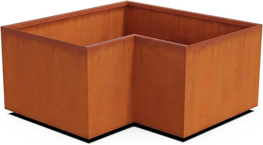 Plantercraft Large Rectangular Planters for Outdoor Plants | 36x24x18 Corten Steel Planter Box | Weathering Steel Large Outdoor Planters for Modern Patio, Deck & Garden Landscapes