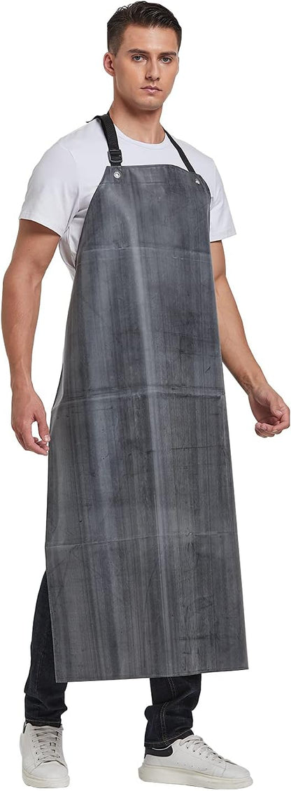 Rubber Waterproof Apron Butcher Heavy Duty -Oil Chemical Resistant Safety Aprons for Cleaning Fish, DishWashing