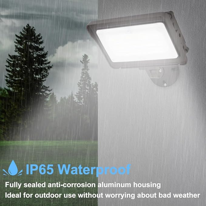kadision LED Flood Light Outdoor, 50W/40W/30W 6500lm 3000K/4000K/5000K Selectable, Dusk-to-Dawn Photocell, IP65 Waterproof Adjustable Knuckle Mount Security Lights, 100-277V ETL Listed